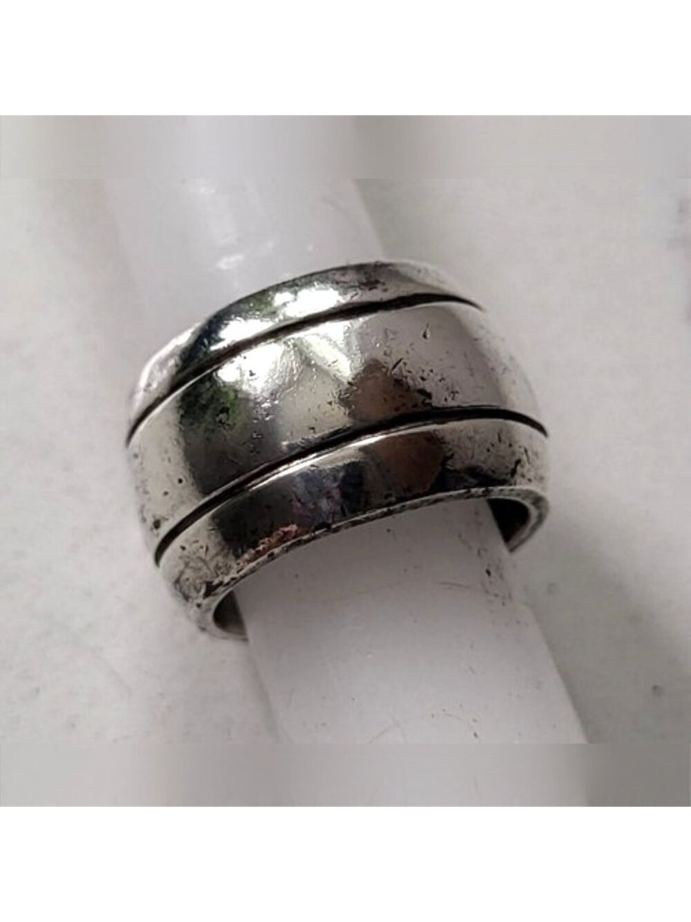 Vintage Sterling Silver 925 Chunky Wide Band Ring Size 6.5